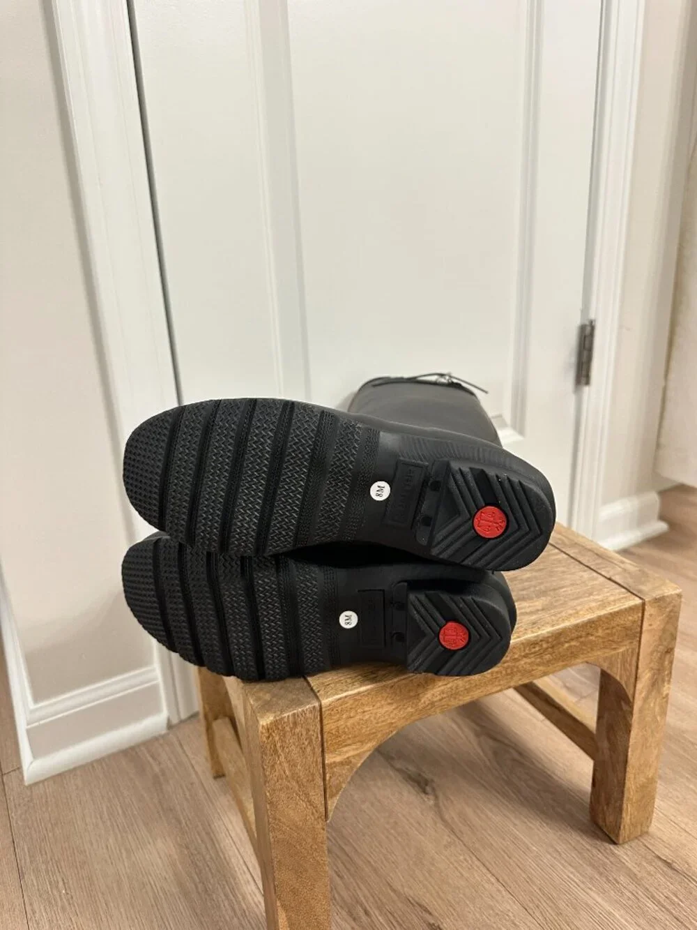 HUNTER Original Tall Rain Boot in Black Size US 8